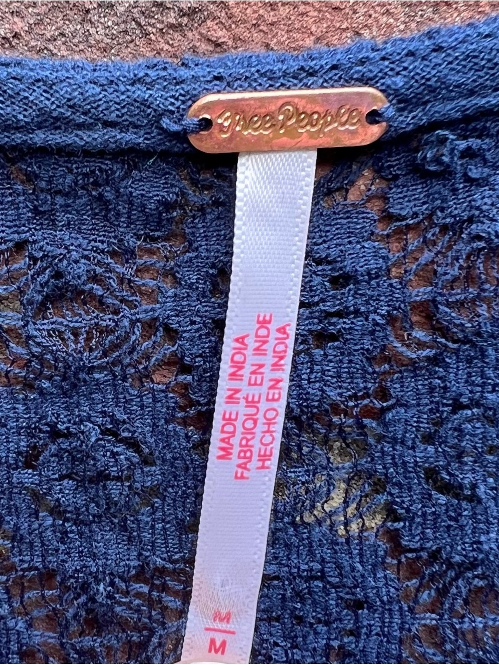Free People Free-ist Bring the Romance Maxi Dress Sz M Navy Boho Lace Romantic - Picture 3 of 16